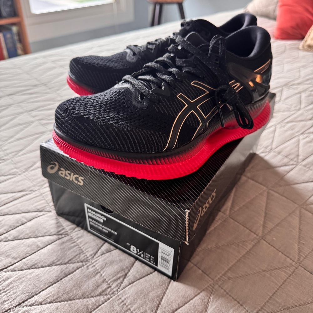 Asics MetaRide Black and Red Sneakers Performance Design
